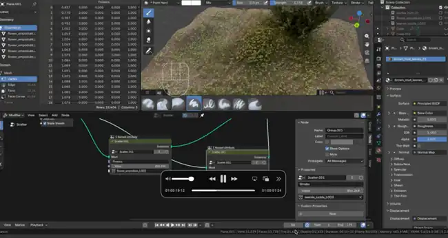 Geometry Nodes in action inside Blender