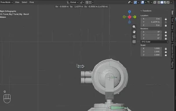 Rigging in action inside Blender