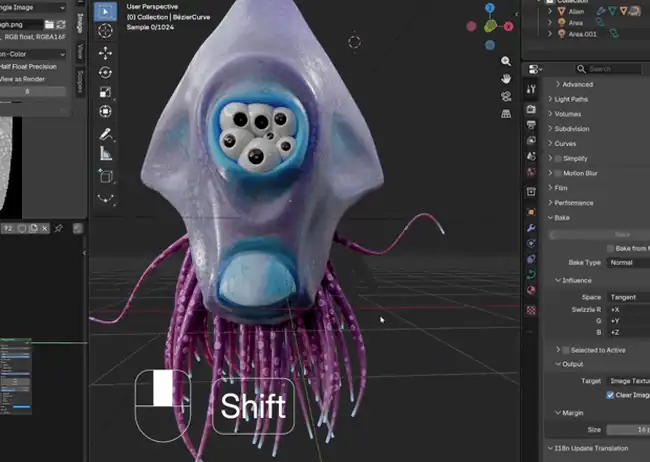 Texturing in action inside Blender